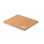 Rechthoekige kurk muismat met logo Nature kleur beige hoofdweergave