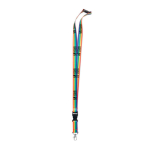 Keycord met logo inclusief gesp en veiligheidssluiting Rainbow RPET kleur meerkleurig weergave met bedrukking