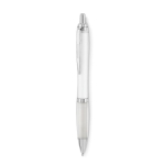 Pen met gerecyclede drukknop blauwe inkt Color RPET kleur wit
