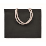 Boodschappen- of strandtas met korte handvatten Jute Ibiza kleur zwart tweede weergave