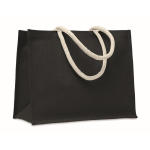 Boodschappen- of strandtas met korte handvatten Jute Ibiza kleur zwart derde weergave