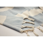 Pareo handdoek van gerecyclede stoffen van 140 g/m2 Pareo Sea kleur blauw foto bekijken derde weergave