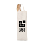 Promotas met logo voor katoenbrood 140 g/m2 Flour kleur beige met afdrukgebied