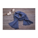 Gerecycled katoenen sjaal bedrukken in diverse kleuren kleur blauw eerste weergave