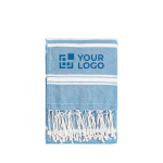 Katoen en polyester strandlaken bedrukken Pareo Fouta Mallorca kleur blauw met afdrukgebied