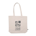 Biologische canvas katoenen tas 180 g/m2 Organic Superb kleur beige met afdrukgebied