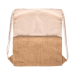 Katoen en hoogwaardige jute rugzak met logo 230 g/m2 Cotton Jute kleur beige eerste weergave