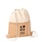 Katoen en hoogwaardige jute rugzak met logo 230 g/m2 Cotton Jute met afdrukgebied