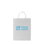 Kleine witte tas gemaakt van ecologisch papier Eco Mall Mini kleur wit met afdrukgebied