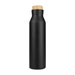 Stalen drinkflessen met bamboe stop 600ml Avenue Park kleur zwart