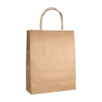 Kleine gepersonaliseerde kraftzakjes met gedraaid handvat 115 g/m2 Craft Mini kleur bruin