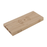 Draadloze bamboe powerbank 5.000 mAh Natura kleur hout