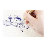 Eco pen van bamboe en aluminium met blauwe inkt Aster Bamboo kleur hout eerste weergave