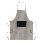 Fijngestreept schort met logo van gerecycled katoen 280 g/m2 Ukiyo Deluxe kleur zwart met afdrukgebied
