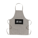 Fijngestreept schort met logo van gerecycled katoen 280 g/m2 Ukiyo Deluxe kleur zwart tweede weergave