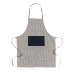 Fijngestreept schort met logo van gerecycled katoen 280 g/m2 Ukiyo Deluxe kleur marineblauw tweede weergave