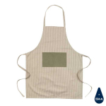 Fijngestreept schort met logo van gerecycled katoen 280 g/m2 Ukiyo Deluxe kleur donkergroen vierde weergave