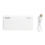 Duurzame powerbank met dubbele USB 10.000 mAh Philips kleur wit vierde weergave