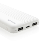 Duurzame powerbank met dubbele USB 10.000 mAh Philips kleur wit vijfde weergave