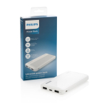 Duurzame powerbank met dubbele USB 10.000 mAh Philips kleur wit weergave met doos