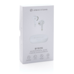 Premium in-ear oordopjes met touchcontol en meer Bryon kleur wit tweede weergave met doos