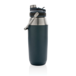Grote thermosfles bedrukken met deksel met rietje 1L Slender kleur marineblauw derde weergave