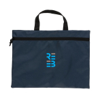 Ecologische documententas met logo Basic RPET kleur marineblauw weergave met logo