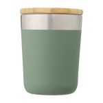 Thermosbeker met deksel van biologisch bamboe, 330 ml Organic Cover kleur mintgroen tweede weergave voorkant