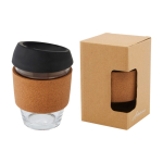 Glazen beker met kurkgreep 360 ml Takeaway Cork Grip kleur zwart tweede weergave