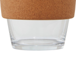 Glazen beker met kurkgreep 360 ml Takeaway Cork Grip kleur zwart derde weergave voorkant
