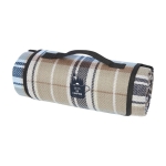 Waterdichte gestreepte picknickdeken 140 g/m2 met handvat Leisure kleur khaki weergave transfer printen