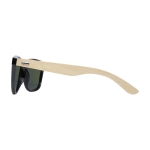 Zonnebril met spiegelglazen Polarized Bamboo kleur licht hout weergave zijkant