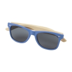 Tweekleurige festivalzonnebril met opdruk Retro Design kleur blauw tweede weergave