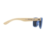Tweekleurige festivalzonnebril met opdruk Retro Design kleur blauw weergave tampondruk