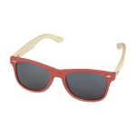 Tweekleurige festivalzonnebril met opdruk Retro Design kleur rood