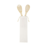 2 bamboe salade utensils met zak Bamboo kleur naturel tweede weergave