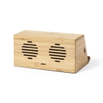 Originele speaker met inductielader en mobiele ondersteuning Induct kleur hout eerste weergave