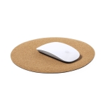 Ronde kurk muismatten met logo Cork kleur naturel derde weergave
