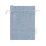 Klein gerecycled katoenen tasje met sluiting 120 g/m2 Mini Recycled kleur blauw  negende weergave