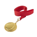 Metalen medaille bedrukken met rood polyester lint Olympe derde weergave