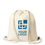 Katoenen rugzak met logo 180 g/m2 9 kg Dun FairTrade met jouw bedrukking