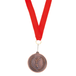 Metalen medaille bedrukken met rood lint Rank kleur bruin