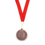 Metalen medaille bedrukken met rood lint Rank kleur bruin  negende weergave