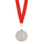 Metalen medaille bedrukken met rood lint Rank kleur zilver