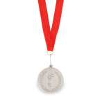 Metalen medaille bedrukken met rood lint Rank kleur zilver  negende weergave