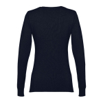 Katoenen dames trui bedrukken met V-hals 220 g/m2 THC Milan kleur marineblauw