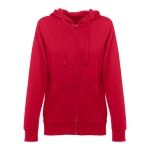 Dames sweatshirt van katoen en polyester 320 g/m2 THC Amsterdam kleur rood