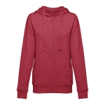 Dames sweatshirt van katoen en polyester 320 g/m2 THC Amsterdam kleur gemarmerd rood