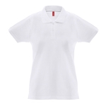 Katoenen dames polo shirt in diverse kleuren 240 g/m2 THC Monaco kleur wit eerste weergave
