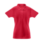 Reclame polo voor dames katoen en polyester 200 g/m2 THC Berlin kleur rood eerste weergave